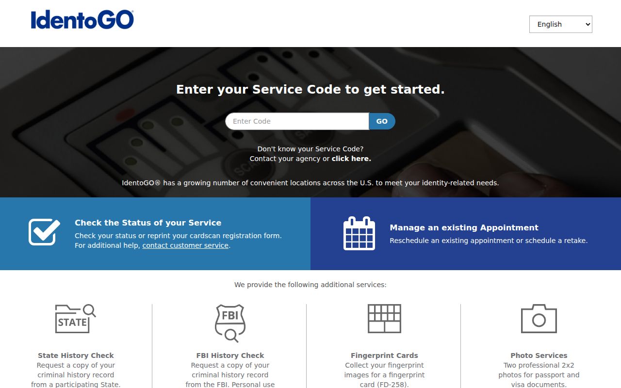 Wood County criminal history fingerprint enrollment through IdentoGO