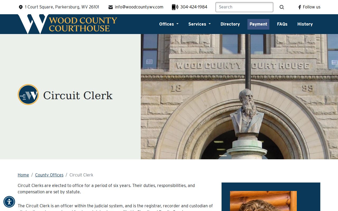Wood County criminal court cases Circuit Clerk page