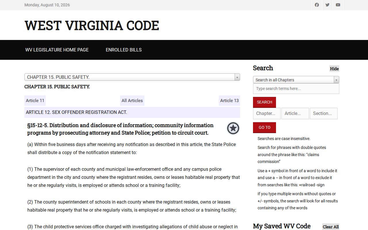 Wood County sex offender registry public disclosure law
